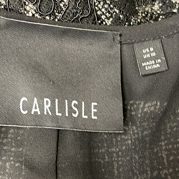 CARLISLE Vintage Women’s Black Tweed Lace Button Blazer Size 8 Boxy Elegant - Picture 11 of 13